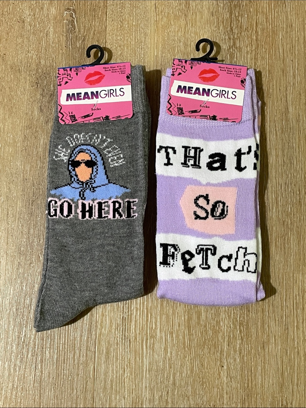 Mean Girls Gray & Lavender Novelty Crew Socks (2-Pack)
